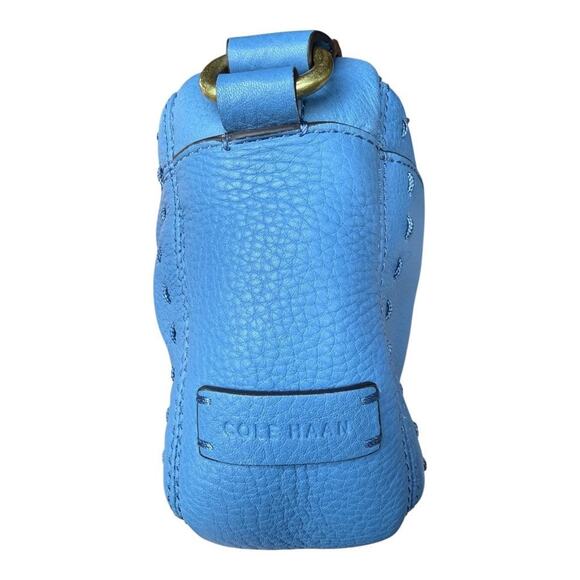 Cole Haan Ivy Pitch Stitch Beautiful Blue Leather CrossBody RFID - Picture 7 of 13